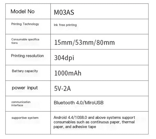 Bluetooth-Compatible Pocket Printer
